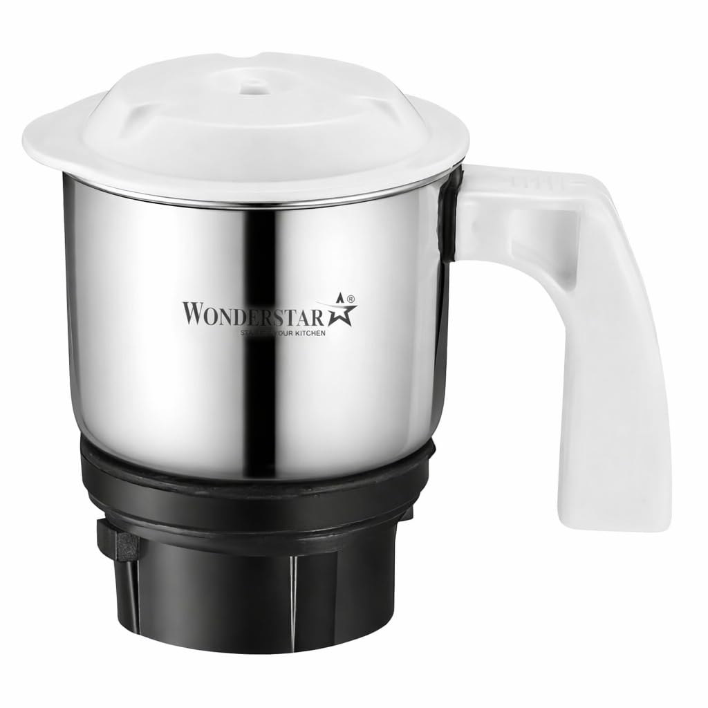 WONDER STAR Mixer Grinder Chutney Jar, Stainless Steel, 400ml, Compatible with Preethi Sumeet Bajaj Activa Crompton, 4 Teeth Coupler