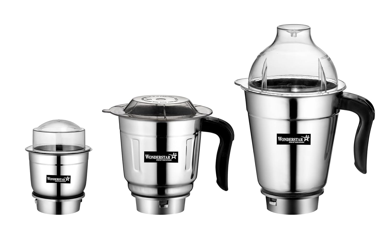 MIXER GRINDER 3 pc jar set multi, dry & liquid jar (Heavy) for BAJAJ/PREETHI/PRESTIGE/ACTIVA/SUMEET/ORIENT/Crompton/LifeLong MIXER GRINDER (400ML+1000ML+1500ML STEEL)||aluminium alloy base