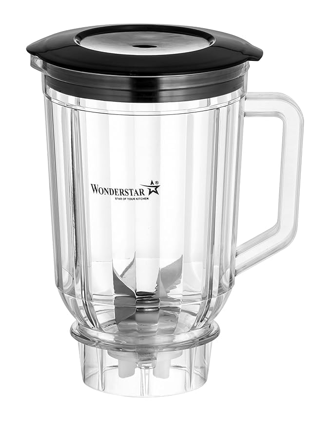 Wonderstar Polycarbonate Blender Jar, 1000ml, 4 Teeth Coupler, Black, Compatible with Bajaj, Activa, Longwayy Mixer Grinders match and buy