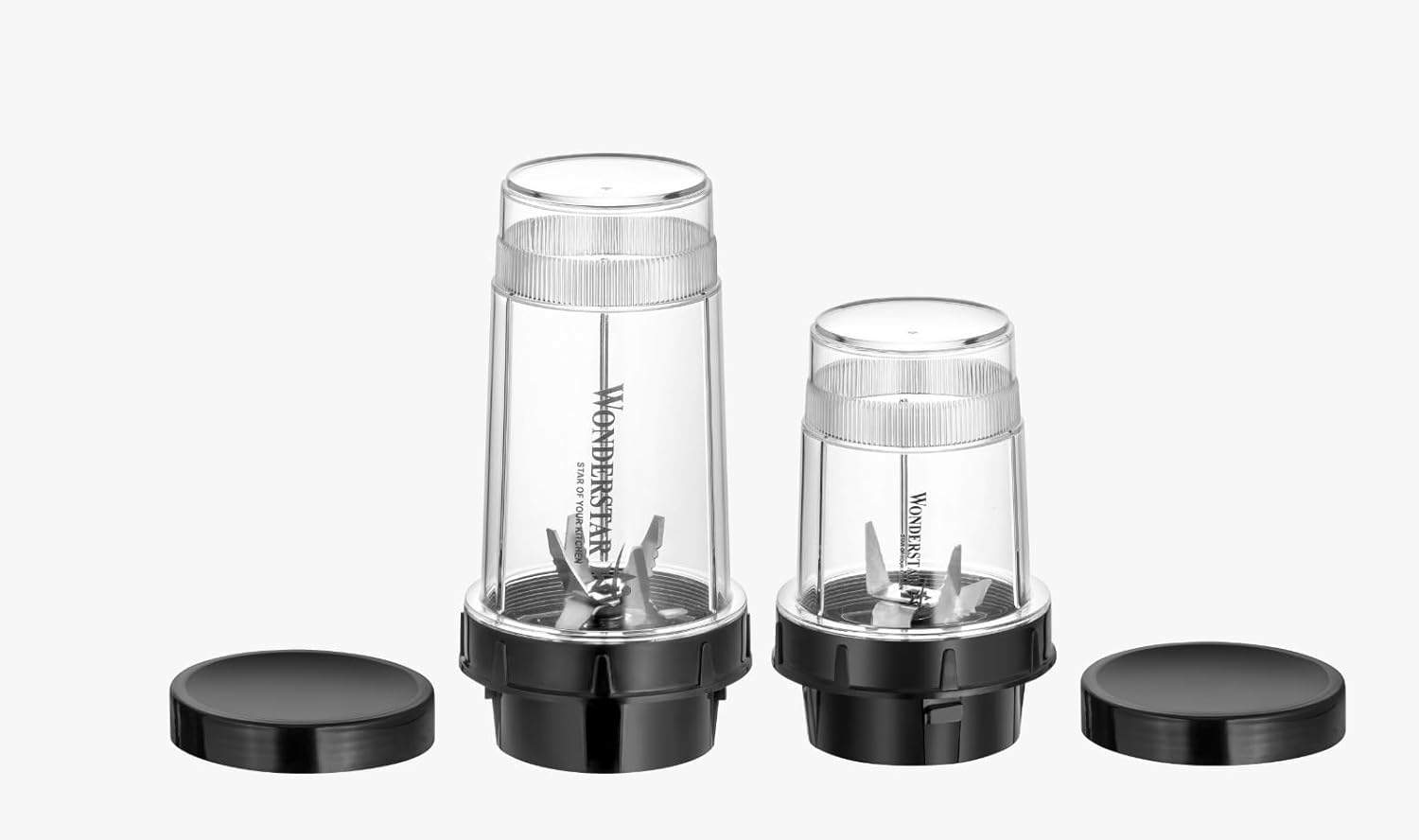 Wonder Star Nutri Mixer Grinder Jars Combo Set, 500ml + 300ml Bullet Jars, Compatible with Sumeet, Kenstar, Preethi, Bajaj,long wayy, activa, mixer, grinder, mach, and, buy