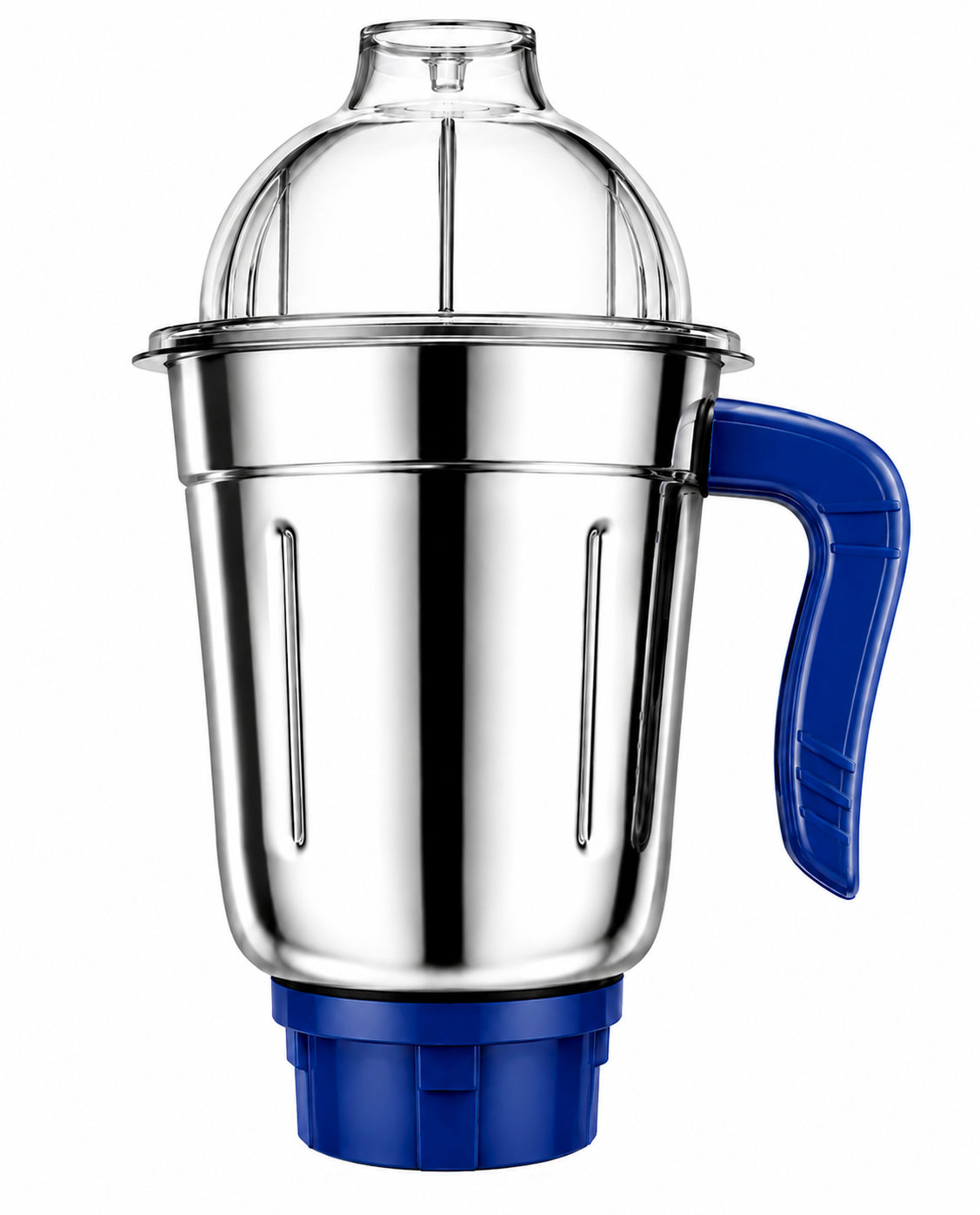 WONDER STAR 1500ml (1.5 Litre) Dome Jar Compatible with Pigeon Super Storm Mixer Grinder, Big Stainless Steel Mixer Jar with Transparent Dome Lid & Blue ABS Base
