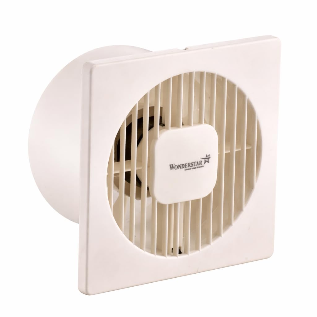 WONDER STAR 27W Exhaust Fan 150mm (6 Inch) | Strong Air Suction | Quiet Operation | Removable Ring for Glass & PVC Window Installation – White