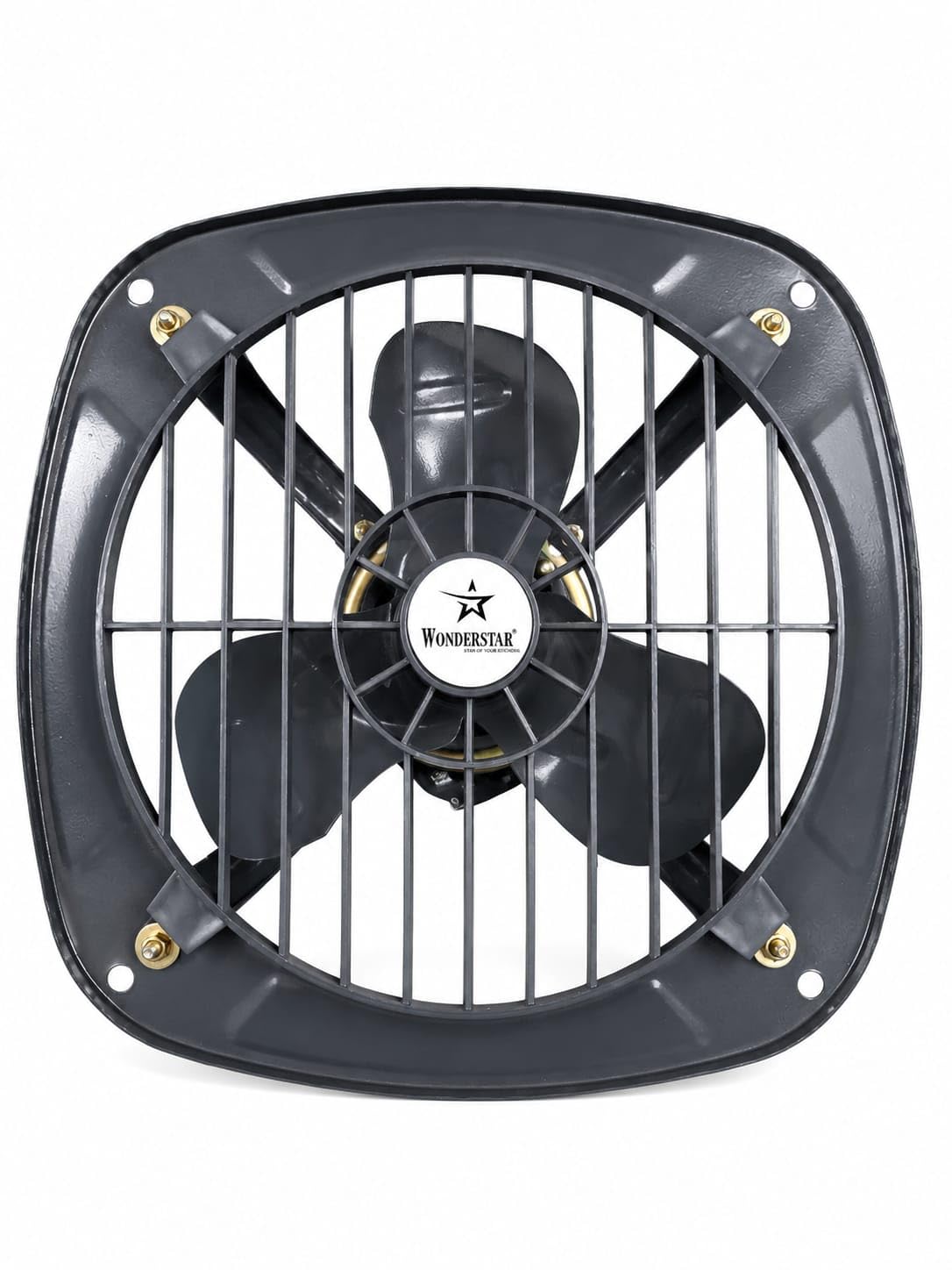 WONDER STAR 9 Inch Exhaust Fan | 2400 RPM Copper Motor | Heavy-Duty Metal Body & Metal Blades | Plastic Safety Grill | Low Noise – Grey